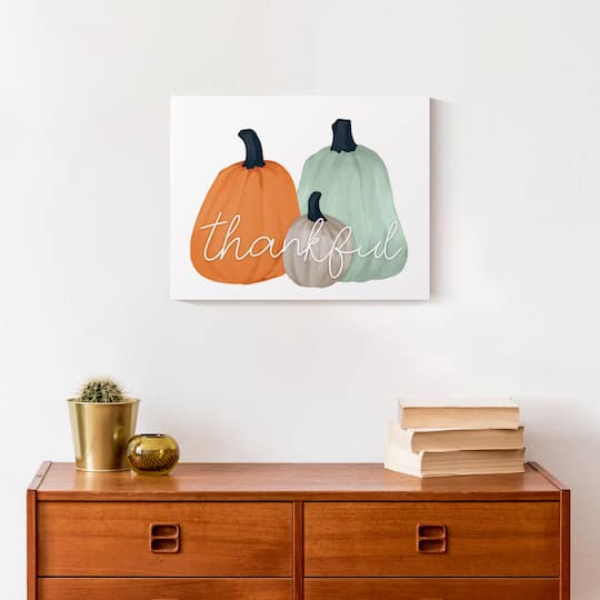 Thankful Pumpkins Canvas Wall Art